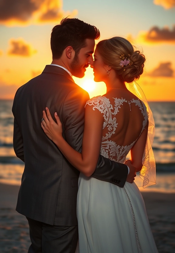 Sunset couple portrait