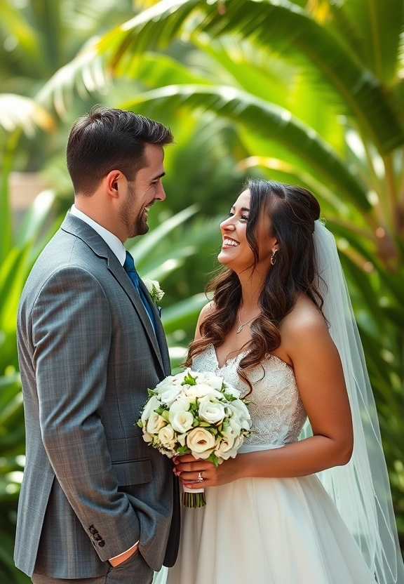 Candid couple laughing