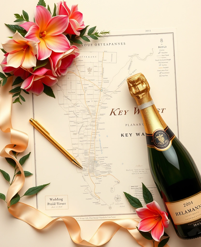 Wedding planning essentials flat lay